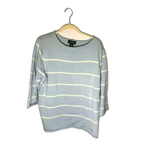 Lauren Ralph Lauren Sweater Women's 1X Light Blue 3/4 sleeve cotton pullover